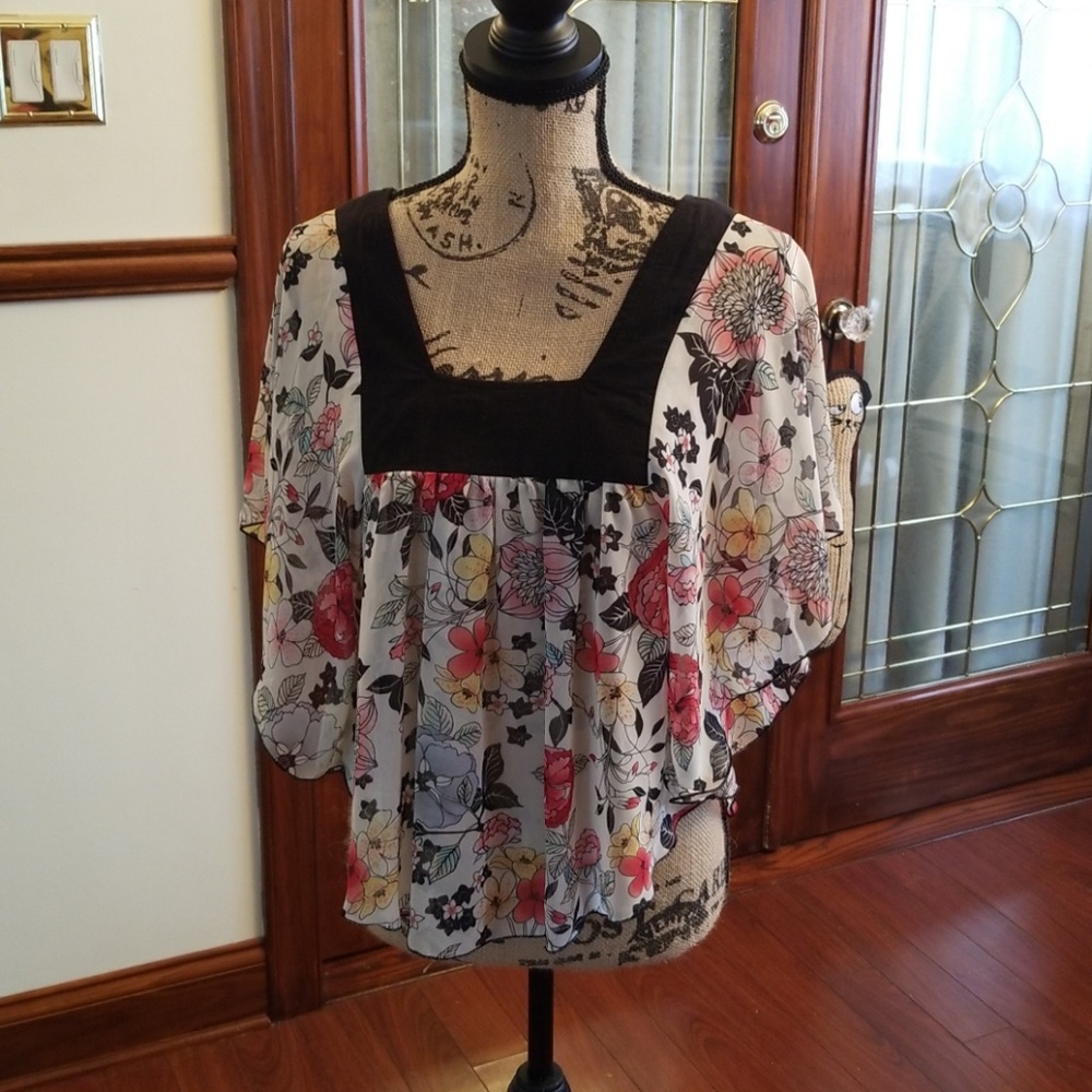 Urban Outfitters drapey floral shirt